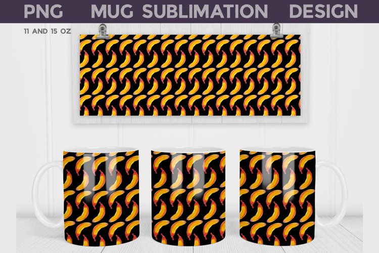 Banana Mug Wrap | Summer Mug Sublimation example image 1