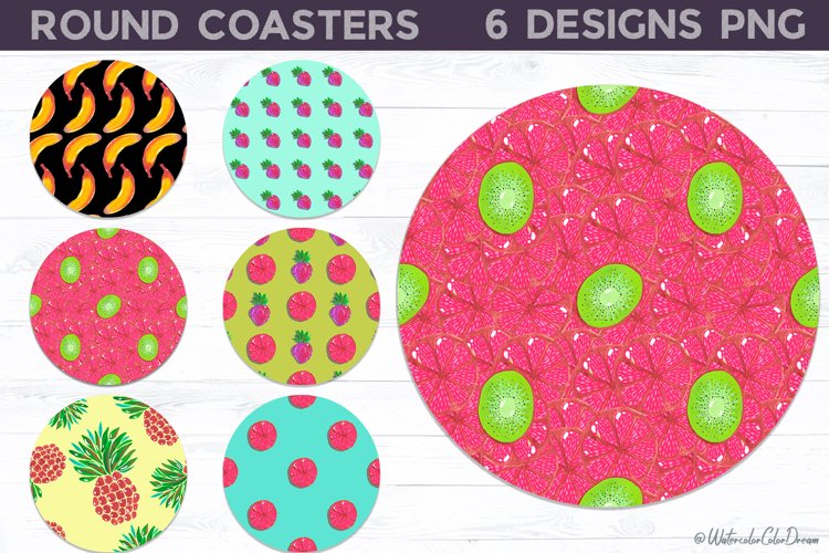 Fruits Coaster | Summer Round Coaster example image 1