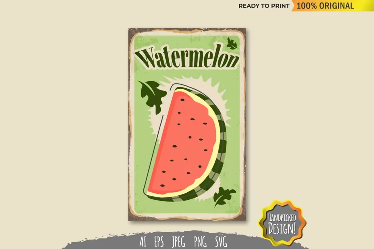 Watermelon Vintage Sign SVG