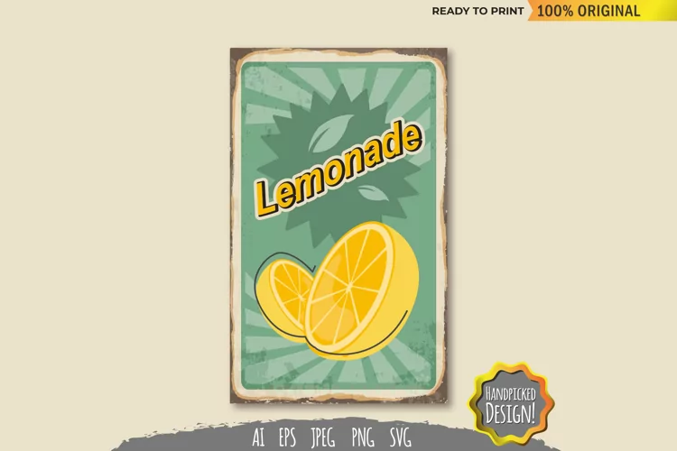 Lemonade Vintage Sign SVG