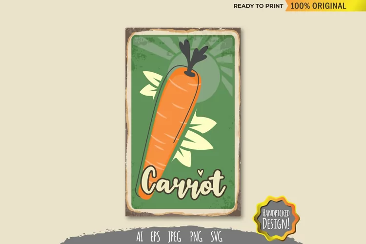 Carrot Vintage Sign SVG