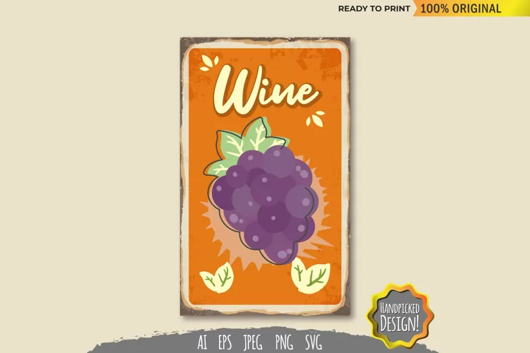 Wine Vintage Sign SVG