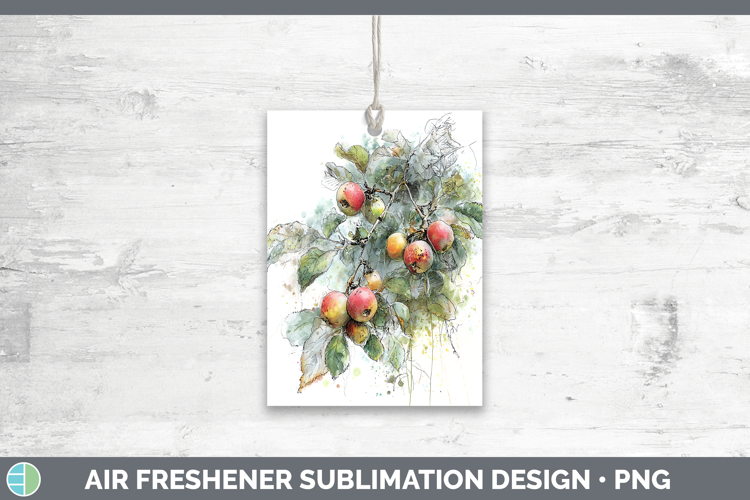 Apples Fruit Sketch Air Freshener Sublimation Design