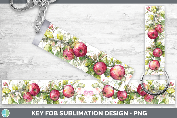 Apples Fruit Sketch Key Fob Sublimation Design