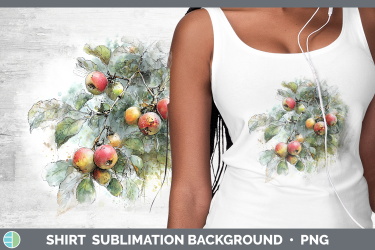 Apples Fruit Sketch Shirt Sublimation Design