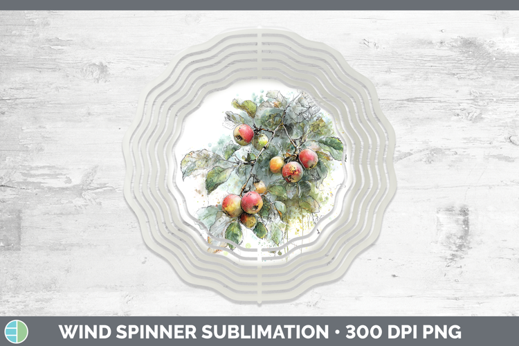 Apples Fruit Sketch Wind Spinner Sublimation Design