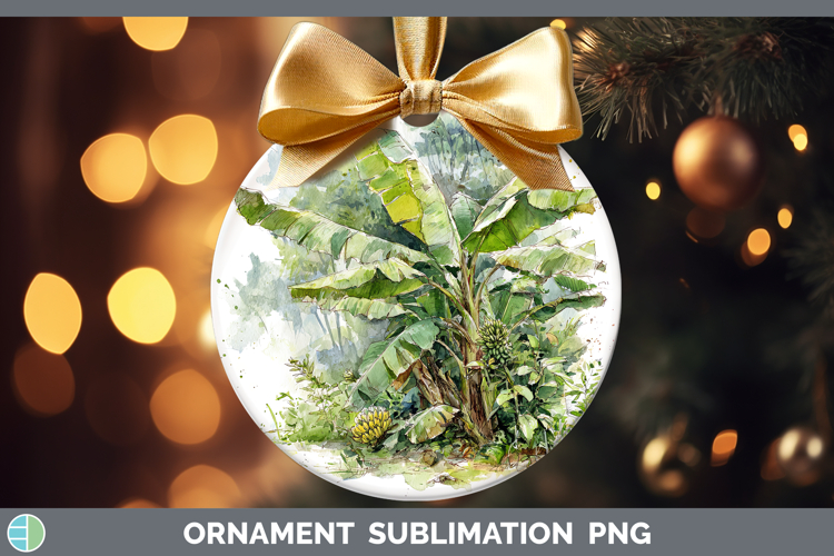 Banana Fruit Sketch Ornament Sublimation Design