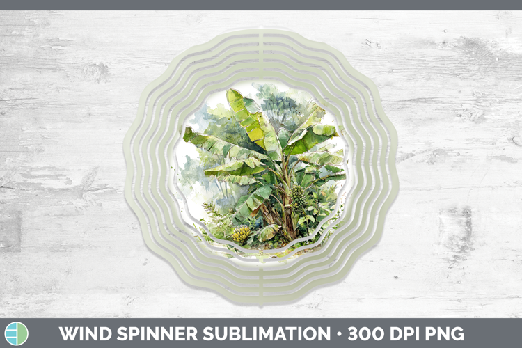 Banana Fruit Sketch Wind Spinner Sublimation Design