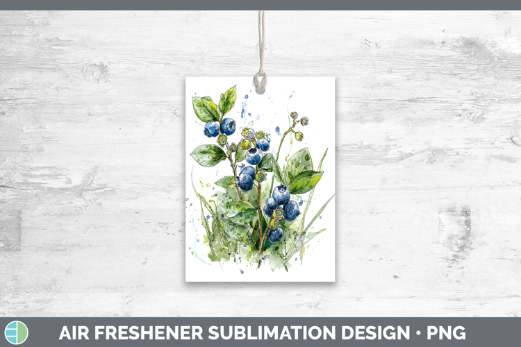 Blueberries Fruit Sketch Air Freshener Sublimation Design