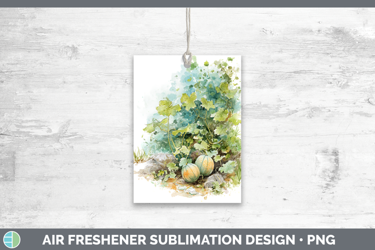 Cantaloupe Fruit Sketch Air Freshener Sublimation Design