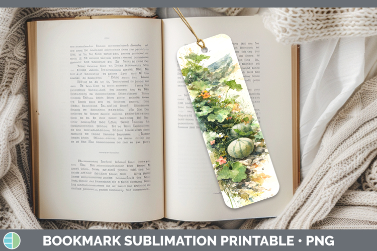 Cantaloupe Fruit Sketch Bookmark Sublimation Design