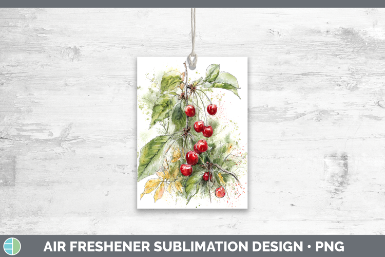 Cherry Fruit Sketch Air Freshener Sublimation Design