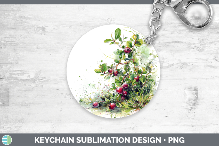 Cranberries Fruit Sketch Keychain Sublimation Design