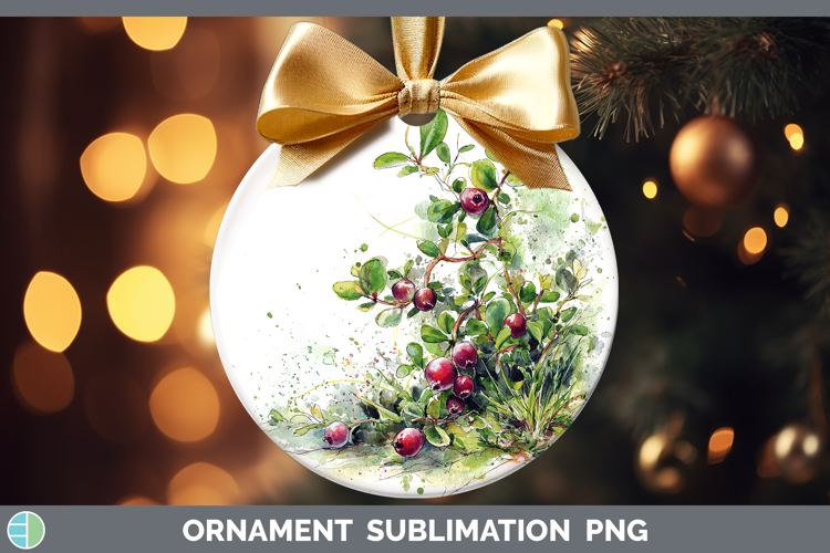 Cranberries Fruit Sketch Ornament Sublimation Design
