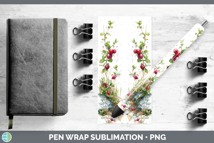 Cranberries Fruit Sketch Pen Wrap Sublimation Design