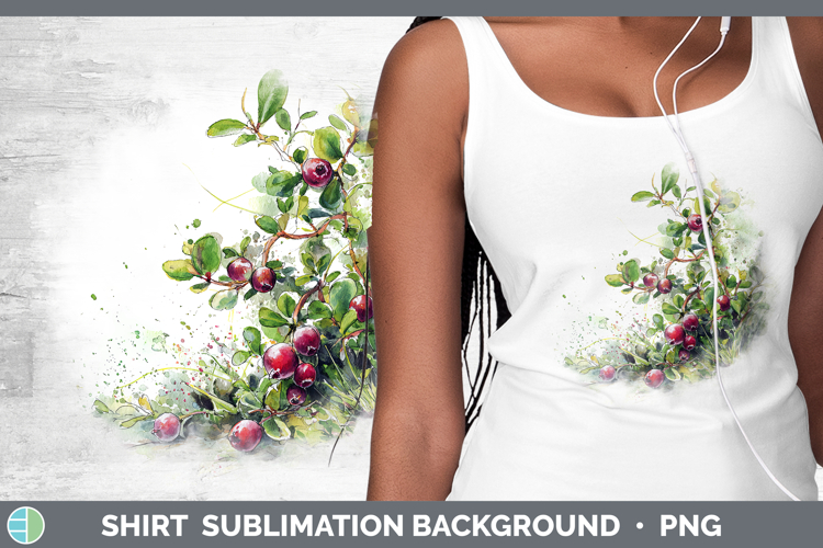 Cranberries Fruit Sketch Shirt Sublimation Design