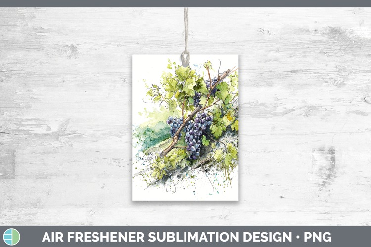 Grapes Fruit Sketch Air Freshener Sublimation Design