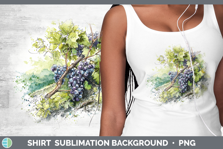 Grapes Fruit Sketch Shirt Sublimation Design