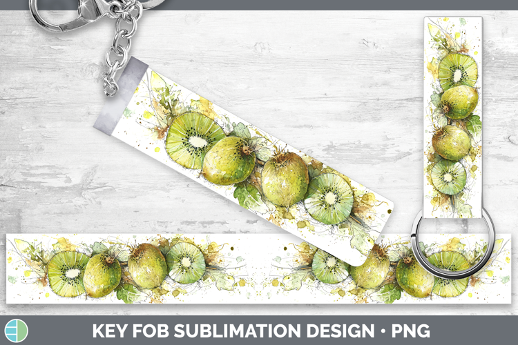 Kiwi Fruit Sketch Key Fob Sublimation Design