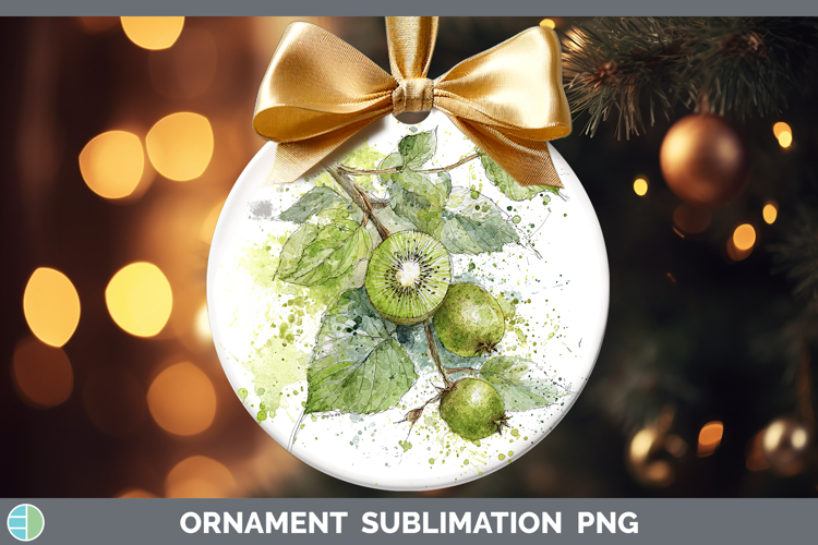 Kiwi Fruit Sketch Ornament Sublimation Design