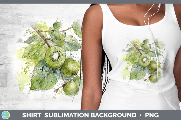 Kiwi Fruit Sketch Shirt Sublimation Design