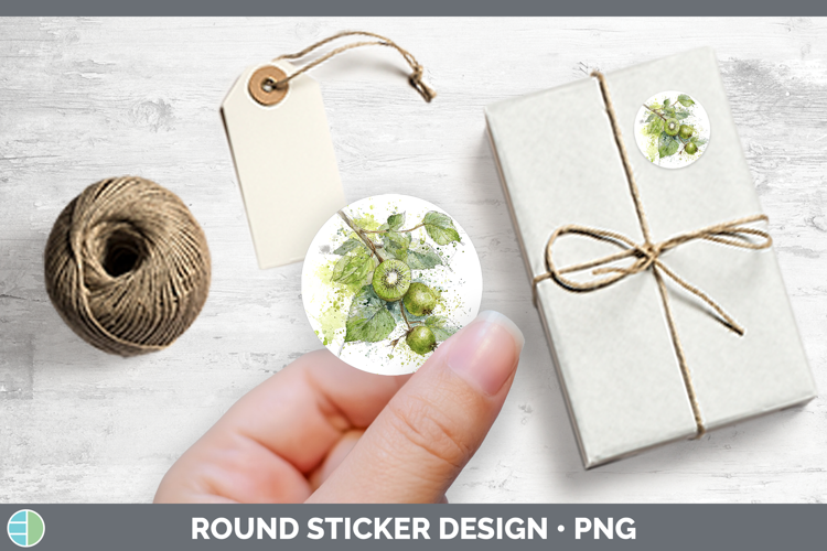 Kiwi Fruit Sketch Stickers Design