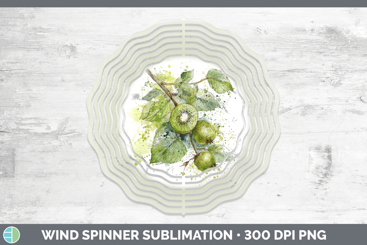 Kiwi Fruit Sketch Wind Spinner Sublimation Design