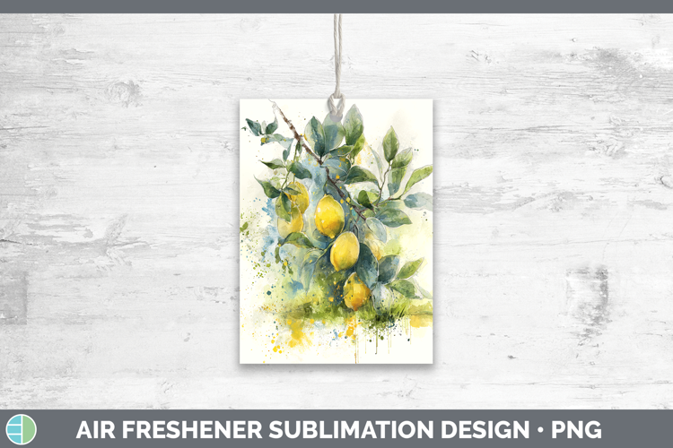 Lemon Fruit Sketch Air Freshener Sublimation Design