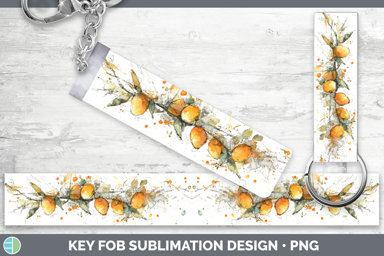 Mango Fruit Sketch Key Fob Sublimation Design