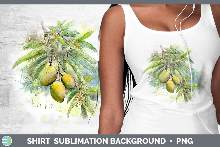 Mango Fruit Sketch Shirt Sublimation Design