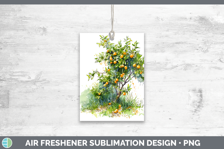Orange Fruit Sketch Air Freshener Sublimation Design