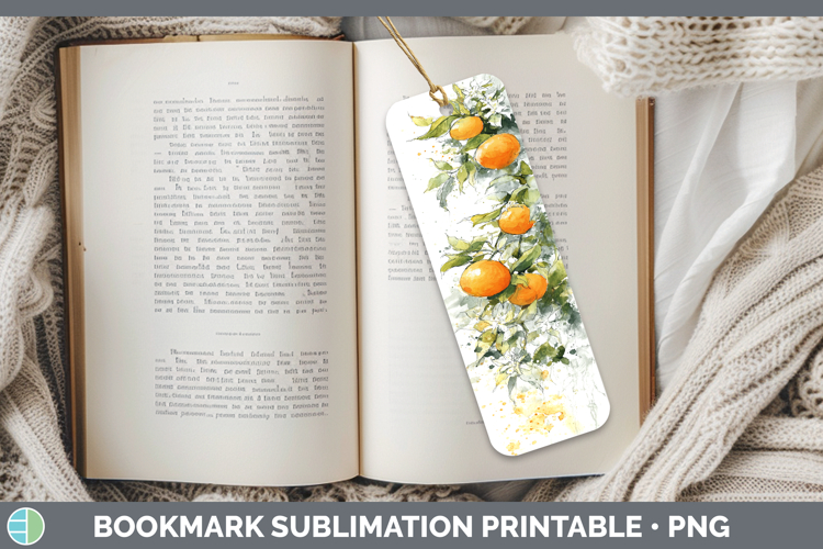 Orange Fruit Sketch Bookmark Sublimation Design