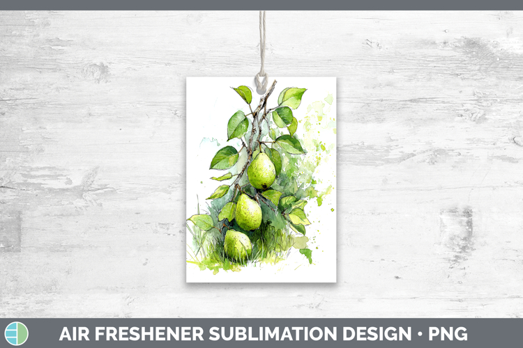Pear Fruit Sketch Air Freshener Sublimation Design