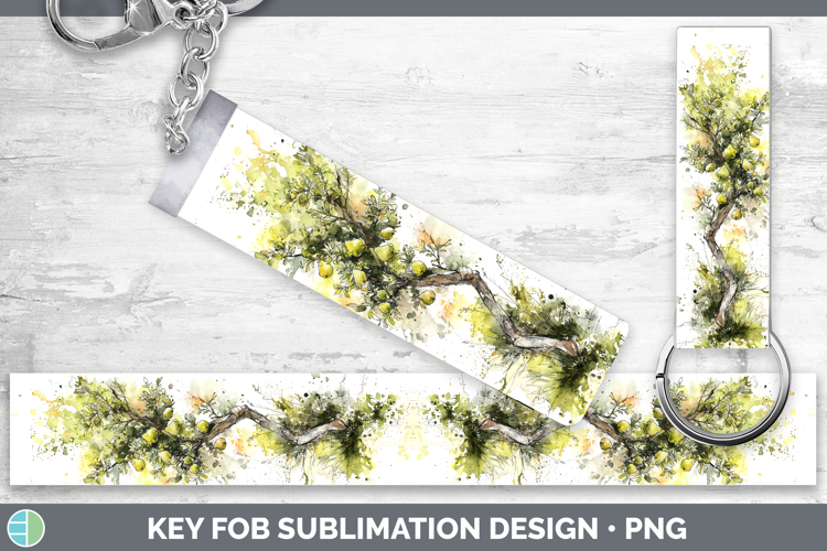Pear Fruit Sketch Key Fob Sublimation Design