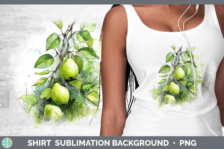 Pear Fruit Sketch Shirt Sublimation Design