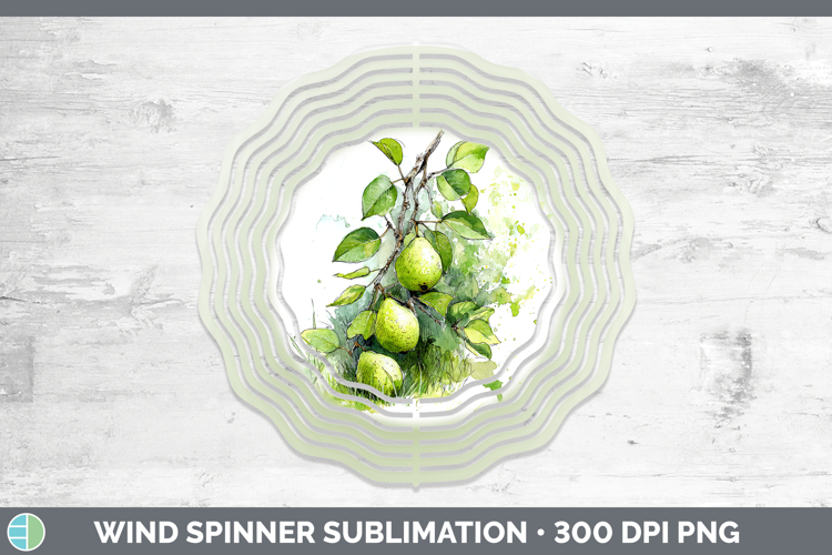 Pear Fruit Sketch Wind Spinner Sublimation Design