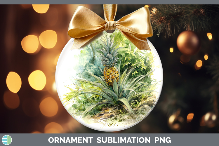Pineapple Fruit Sketch Ornament Sublimation Design