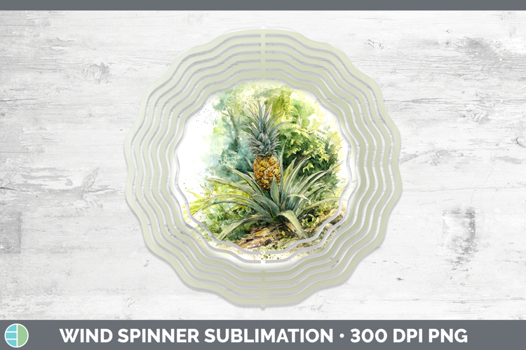 Pineapple Fruit Sketch Wind Spinner Sublimation Design