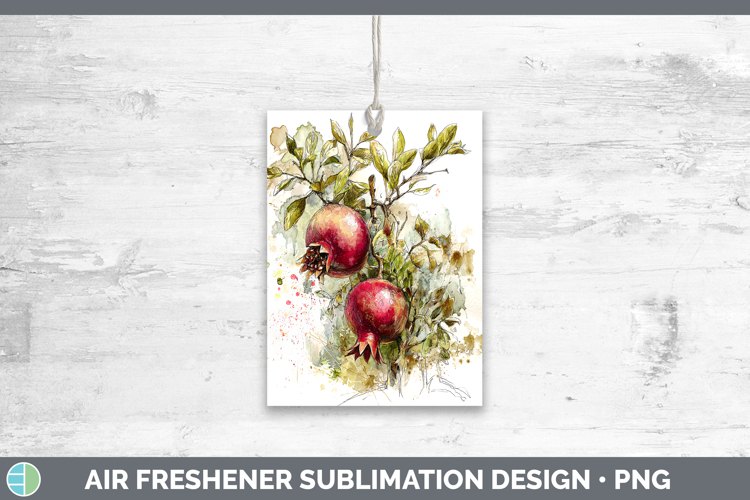 Pomegranate Fruit Sketch Air Freshener Sublimation Design