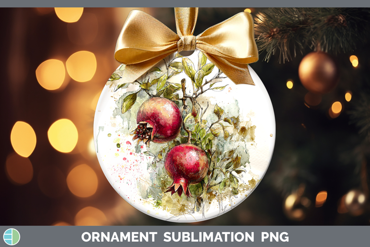 Pomegranate Fruit Sketch Ornament Sublimation Design