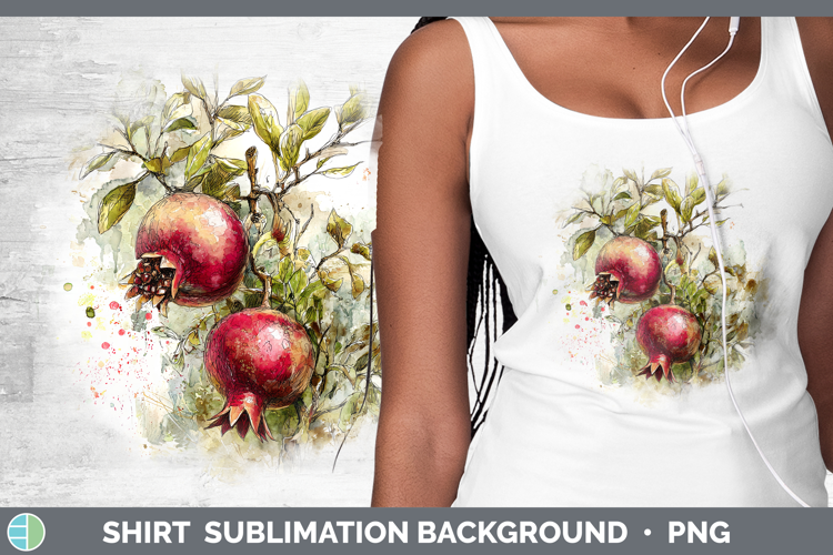 Pomegranate Fruit Sketch Shirt Sublimation Design