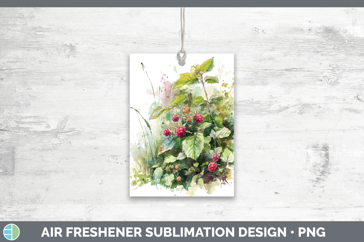 Raspberries Fruit Sketch Air Freshener Sublimation Design