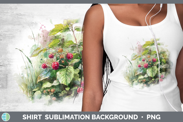 Raspberries Fruit Sketch Shirt Sublimation Design