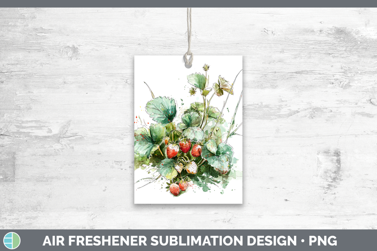Strawberries Fruit Sketch Air Freshener Sublimation Design