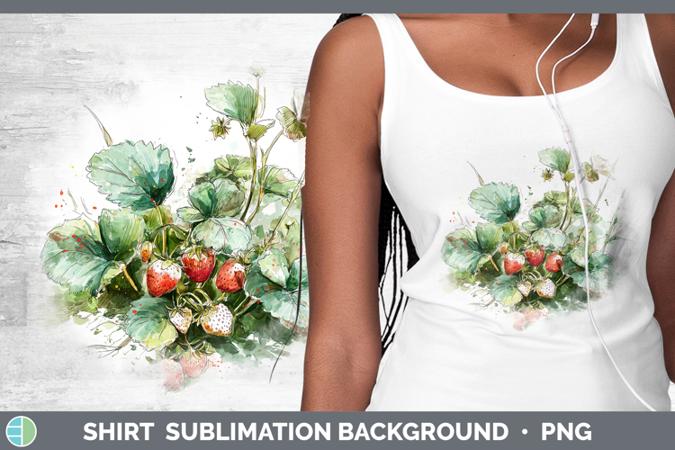 Strawberries Fruit Sketch Shirt Sublimation Design