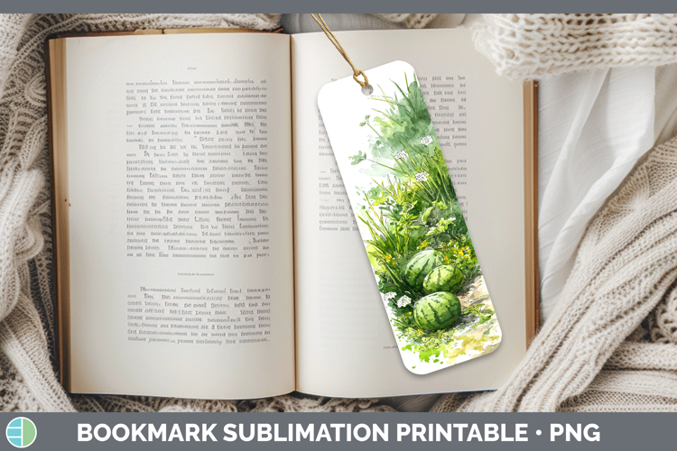 Watermelon Fruit Sketch Bookmark Sublimation Design