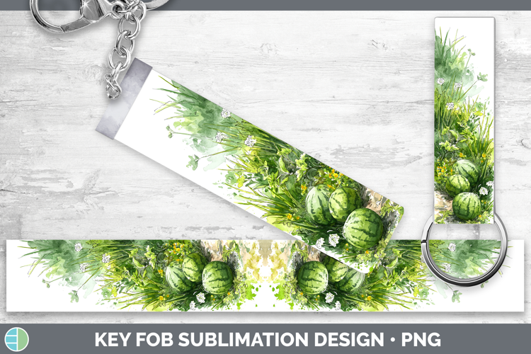 Watermelon Fruit Sketch Key Fob Sublimation Design
