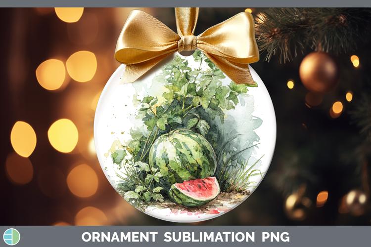 Watermelon Fruit Sketch Ornament Sublimation Design
