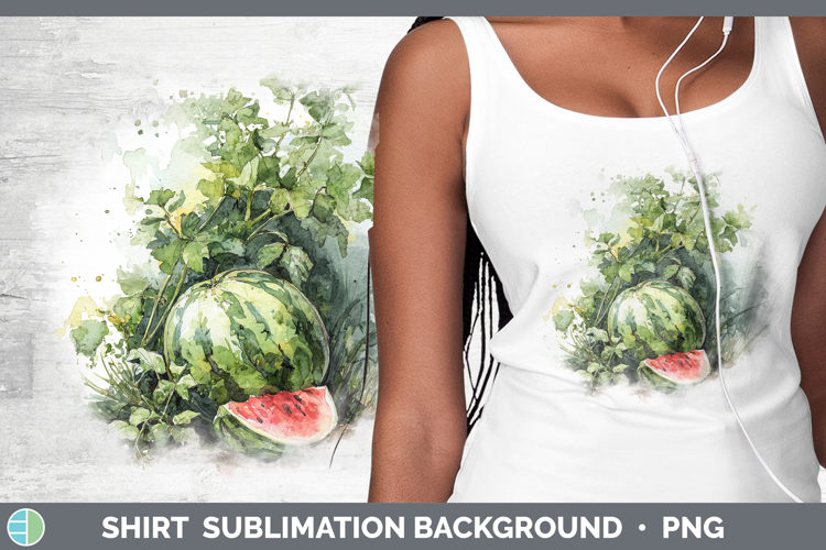 Watermelon Fruit Sketch Shirt Sublimation Design