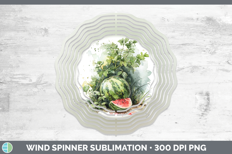 Watermelon Fruit Sketch Wind Spinner Sublimation Design
